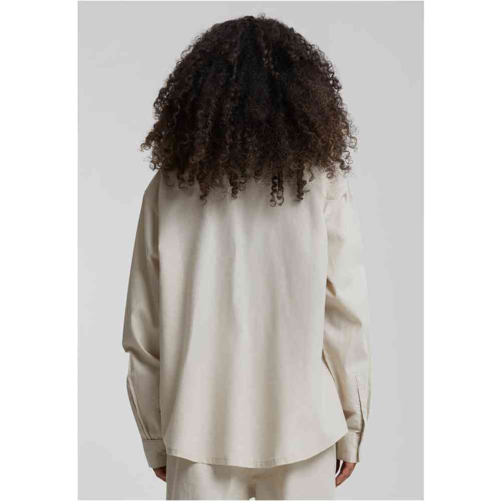 Urban Classics - Linen Mixed Oversized Bluse - Grün